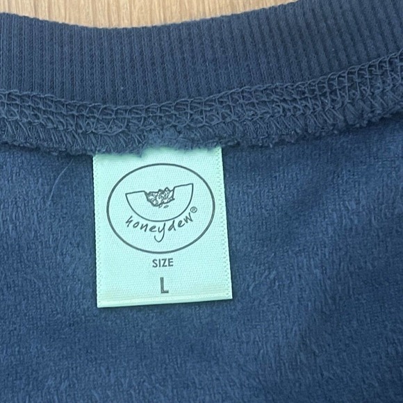 Women's Honeydew Size L Teal Blue Velour Sweatshirt Buttery Soft Loungewear - Picture 4 of 4